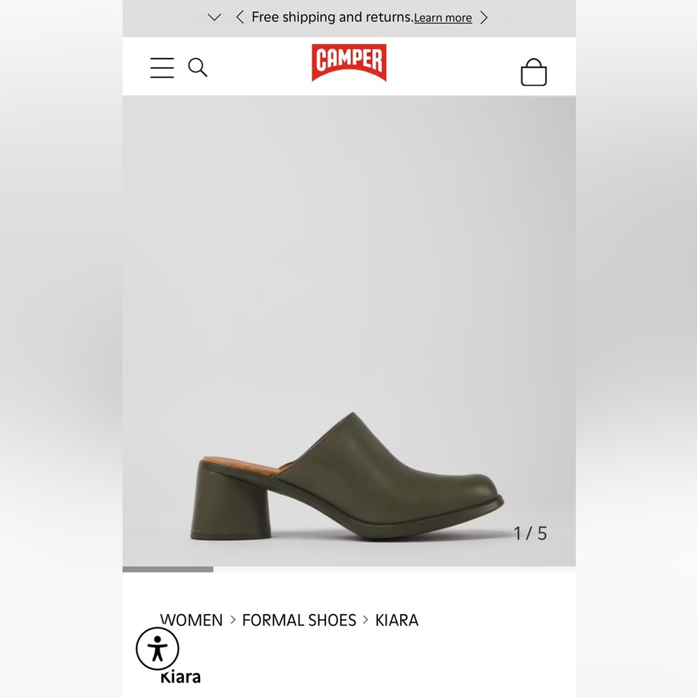 Camper Green Leather Slip-On Shoes